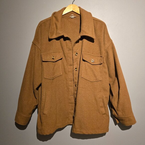 Vintage 90s a.n.a Brown Wool Blend Shacket Size XXL (fits like Men's M/L) - Picture 8 of 9